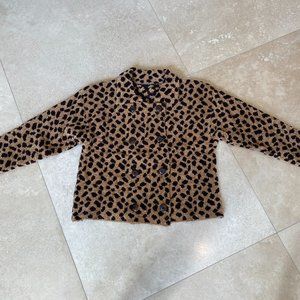 Chenille Sweater with Animal Print
